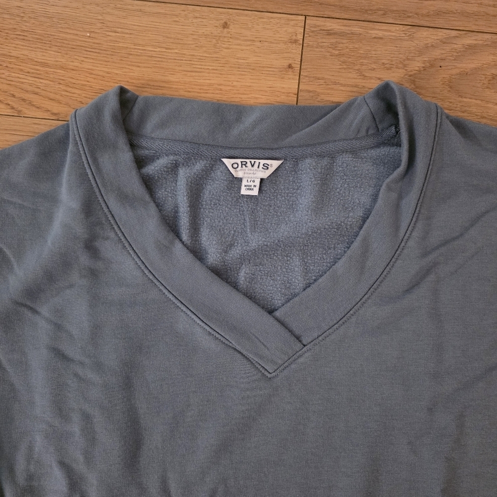 Orvis V Neck Jersey Knit Sweater- L - Picture 4 of 12
